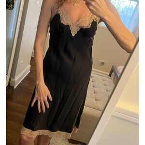 Vintage 100% SILK Victoria Secret Slip Dress with lace trim